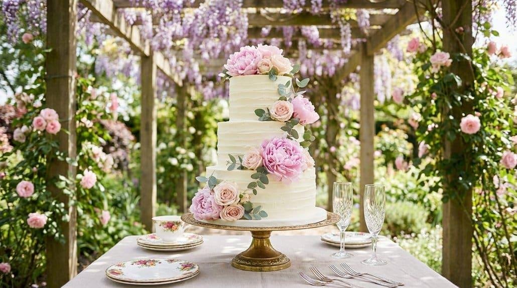 Elegant floral cake display 4nof0