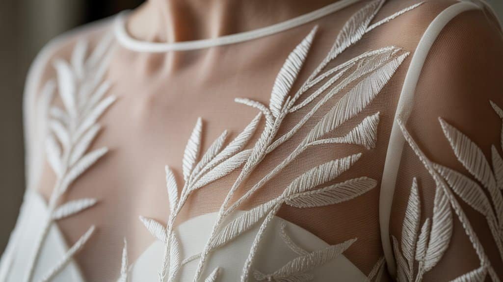 Embroidered mesh wedding artistry f8wzz