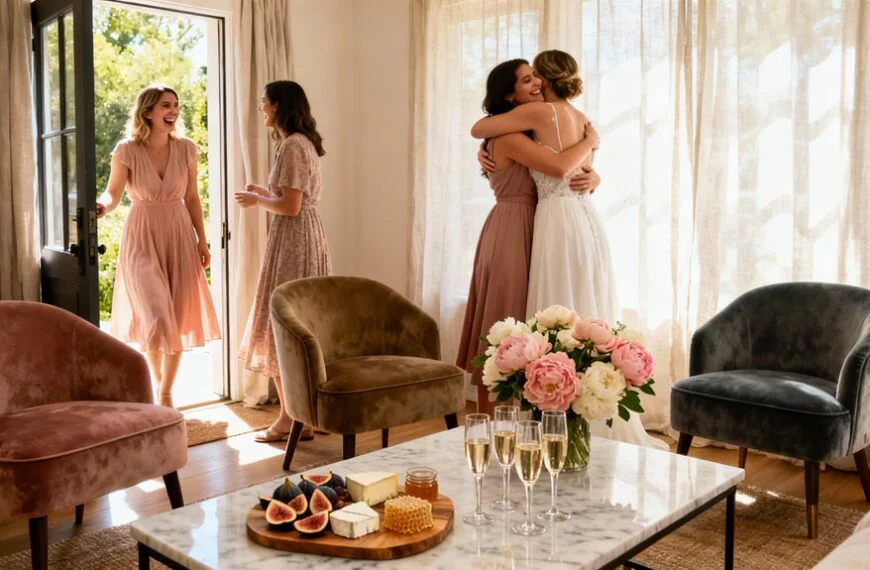 modern drop in bridal shower