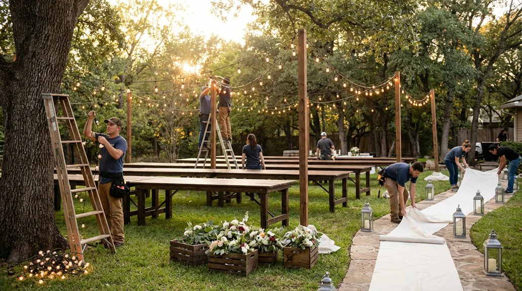 Outdoor reception lighting setup fdspf