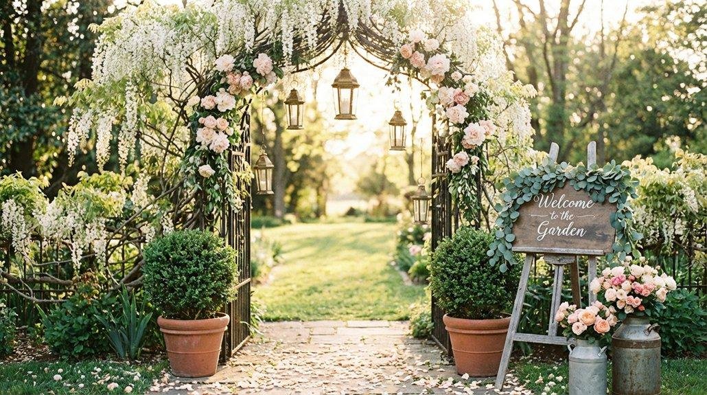 Romantic garden entrance displays 081pg