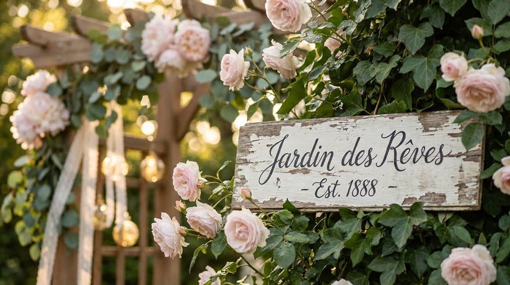 Rustic calligraphy garden signage kp3fo