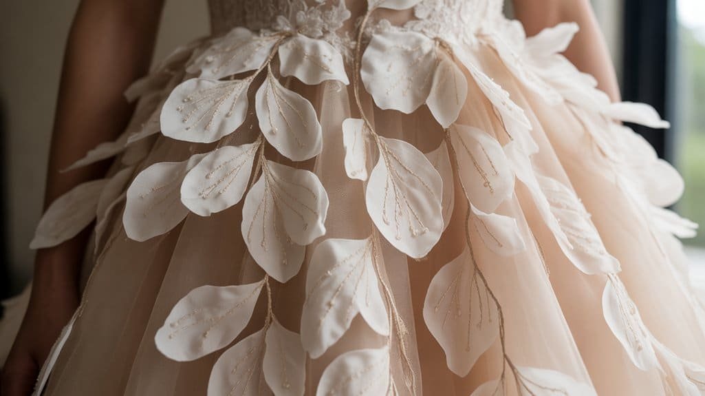 Textured floral gown details 2yc2f