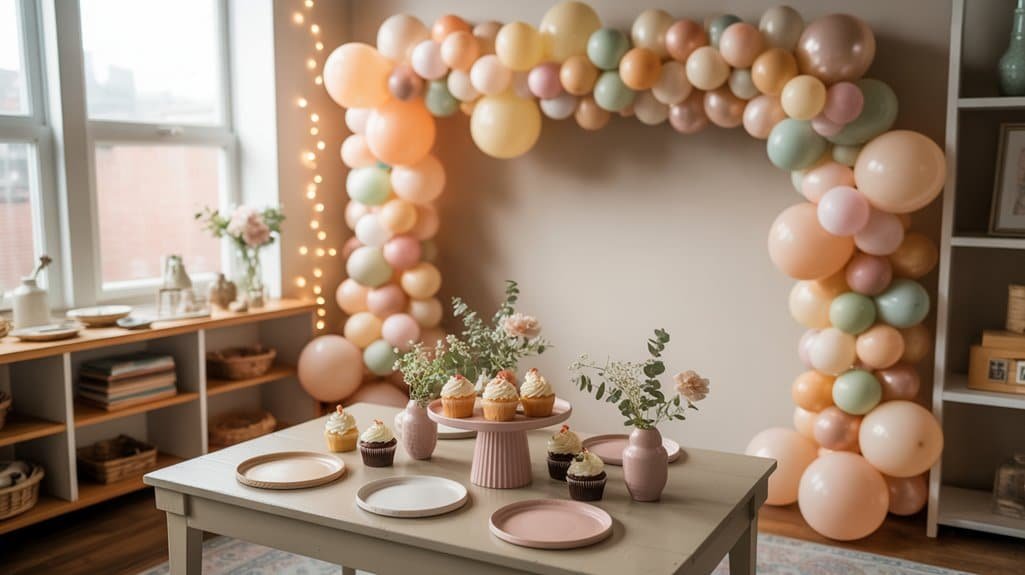 Balloon garland backdrop ideas cr66s