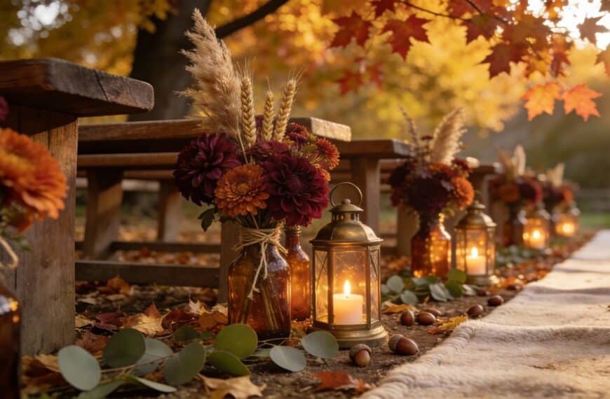 charming fall wedding decor