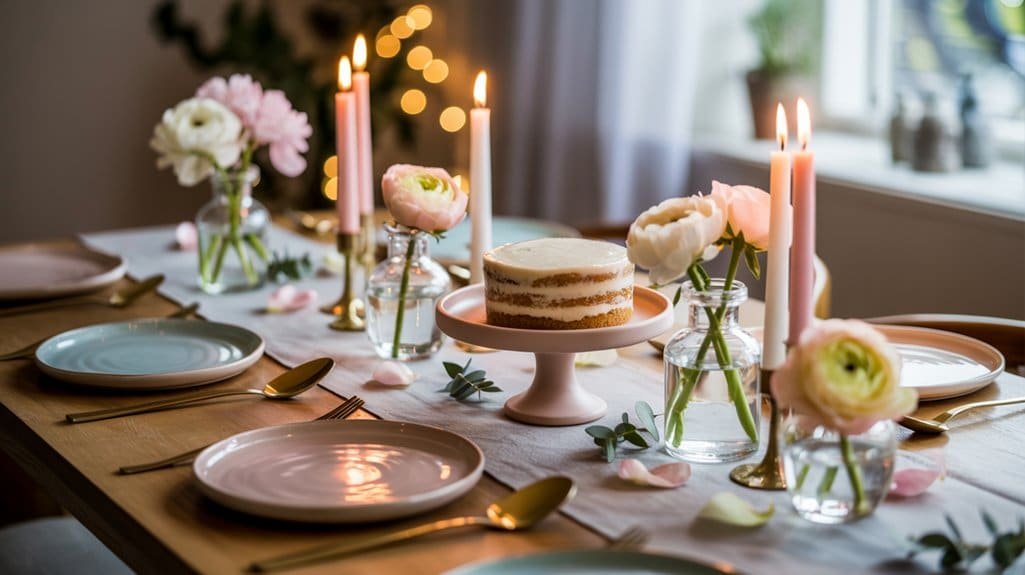 Intimate floral candle tablescape t6hut