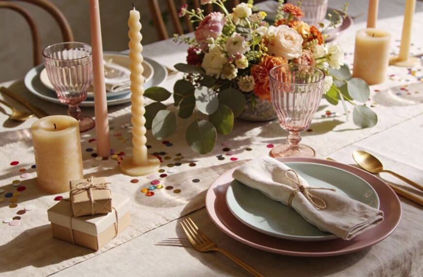 stylish birthday table setup