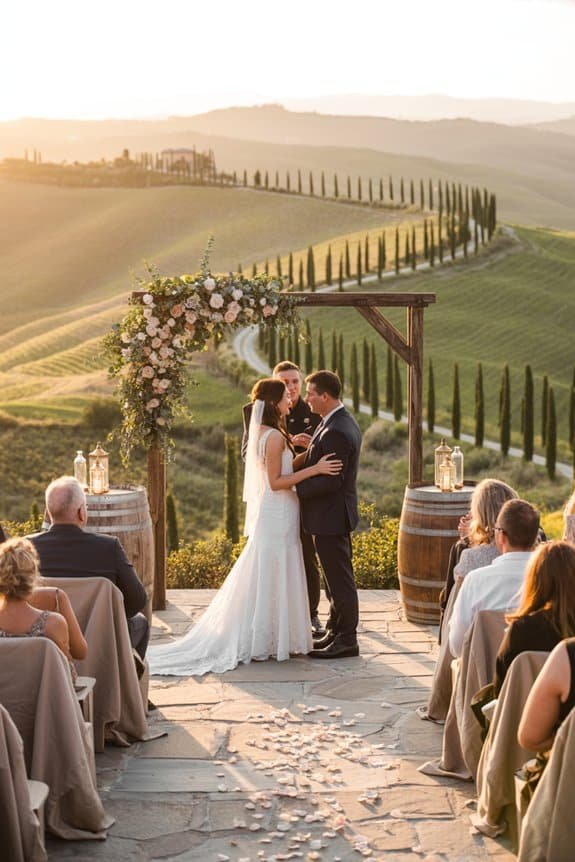 Tuscany sunset wedding ceremony m6vdt