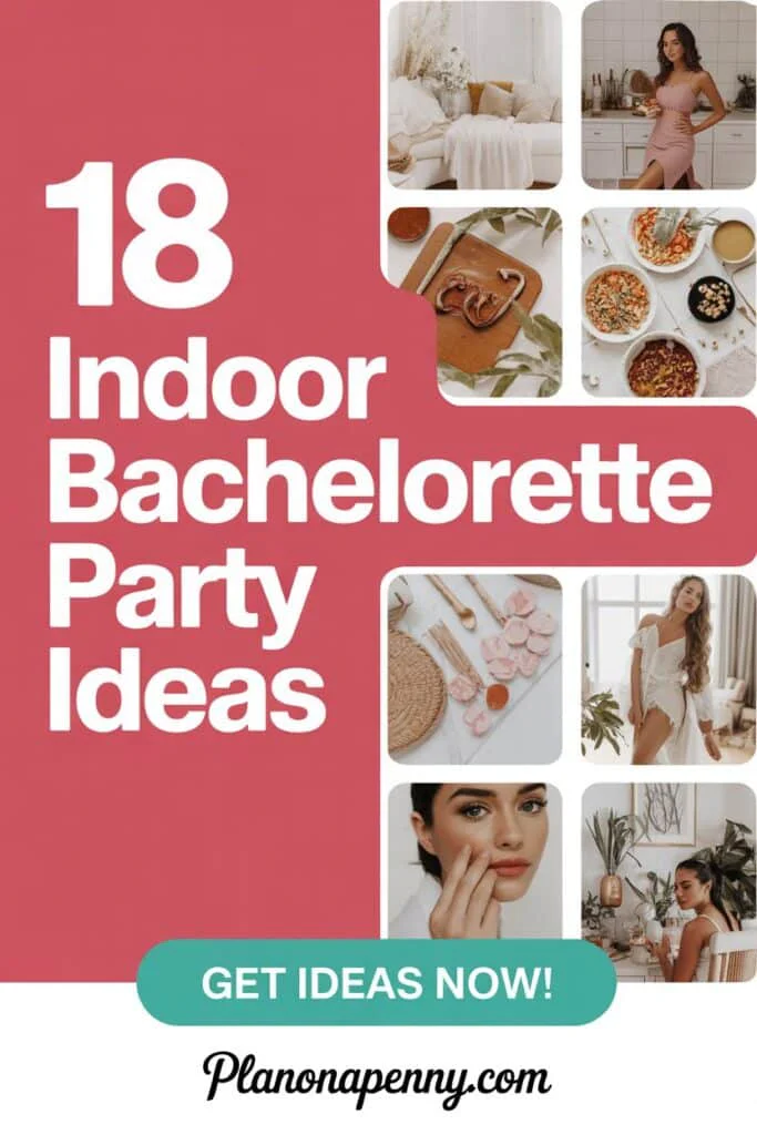 Planning an indoor bachelorette party and want something fun, stylish, and memorable? These indoor bachelorette party ideas include creative activities, cozy setups, and unique themes perfect for celebrating the bride no matter the weather. Visit the site to see all 18 ideas and save this pin to your bachelorette planning board!