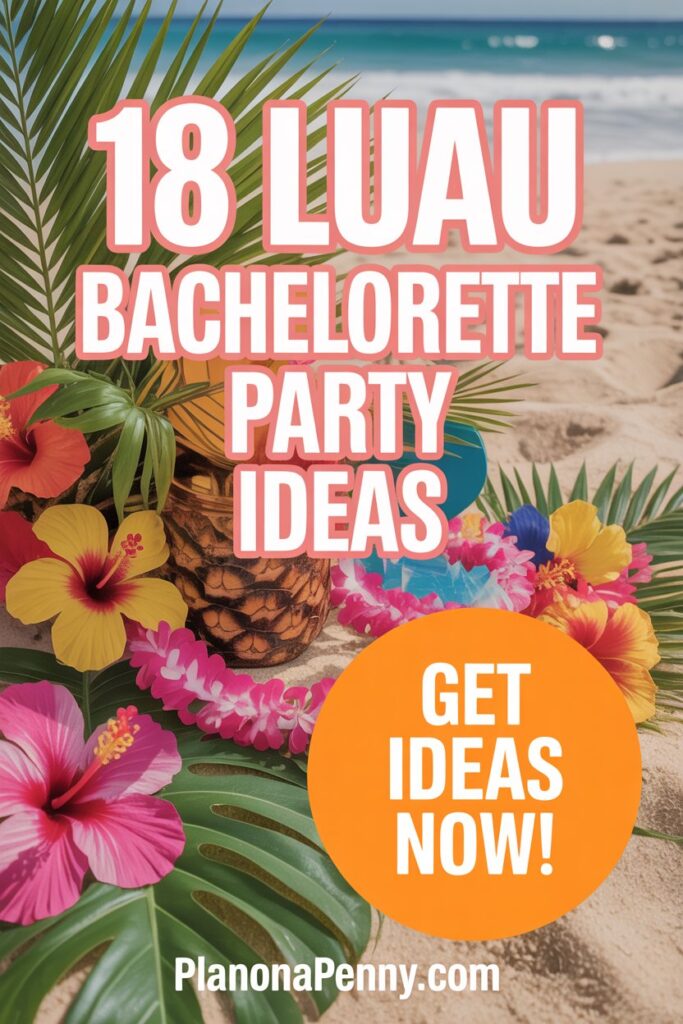 Planning a luau bachelorette party and want something fun, colorful, and unforgettable? These luau bachelorette party ideas include tropical decor, festive outfits, fun activities, and island-inspired details perfect for celebrating the bride. Visit the site to see all 18 ideas and save this pin to your bachelorette planning board!