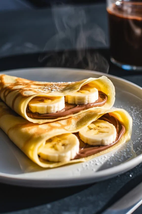 Nutella banana stuffed crepes p71yw