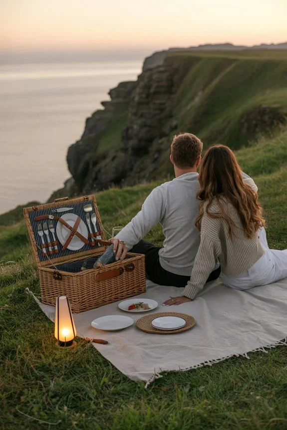 Romantic sunset picnic stargazing tmtbw